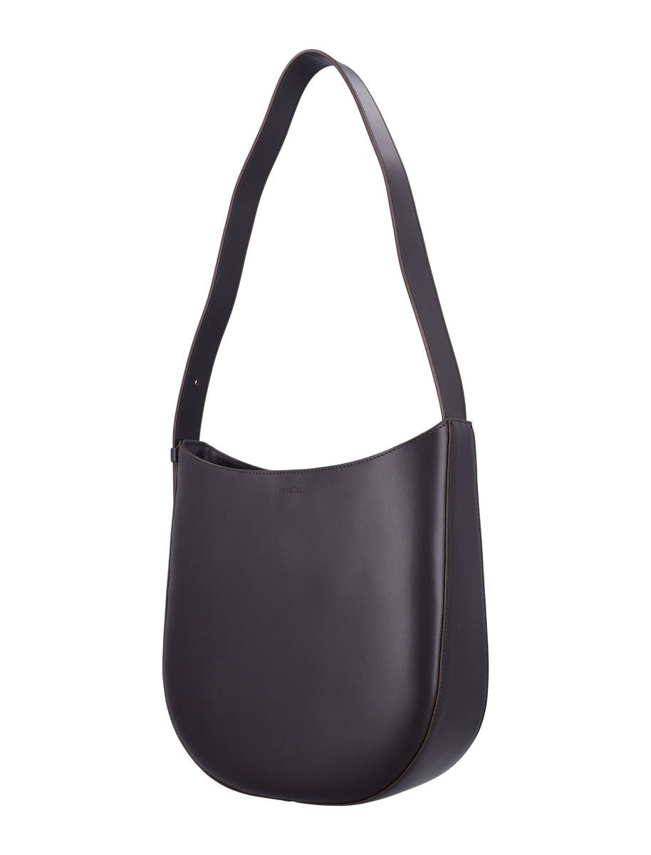 Sessun Grandre Amo Hobo-Tasche aus Leder mit bronzefarbenen Details