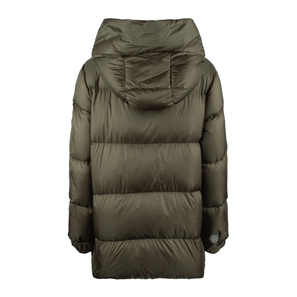 Max Mara Khakigrüne Anti-Tropf-Canvas-Daunenjacke