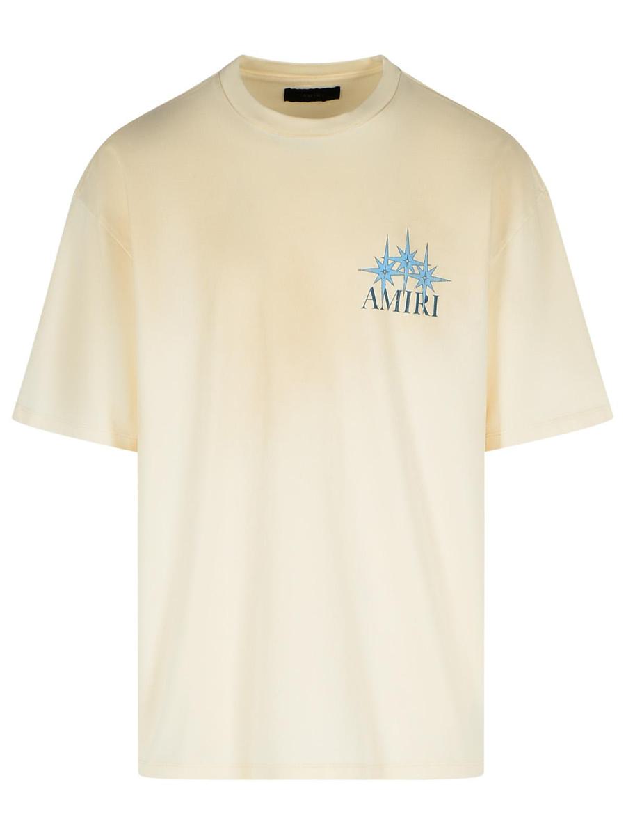 Amiri „Starbust“-T-Shirt aus elfenbeinfarbener Baumwolle