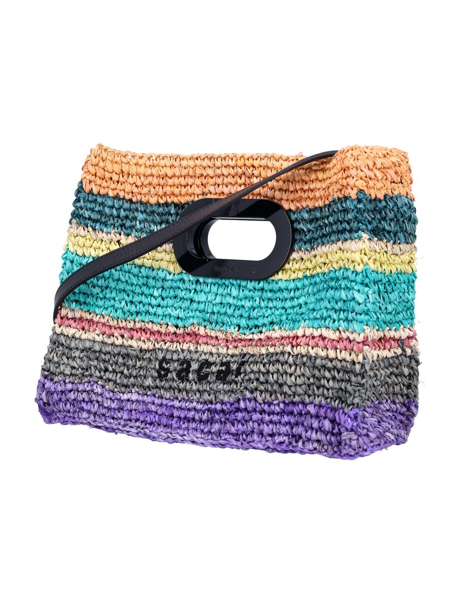 Sacai Raffia Mini-Tasche