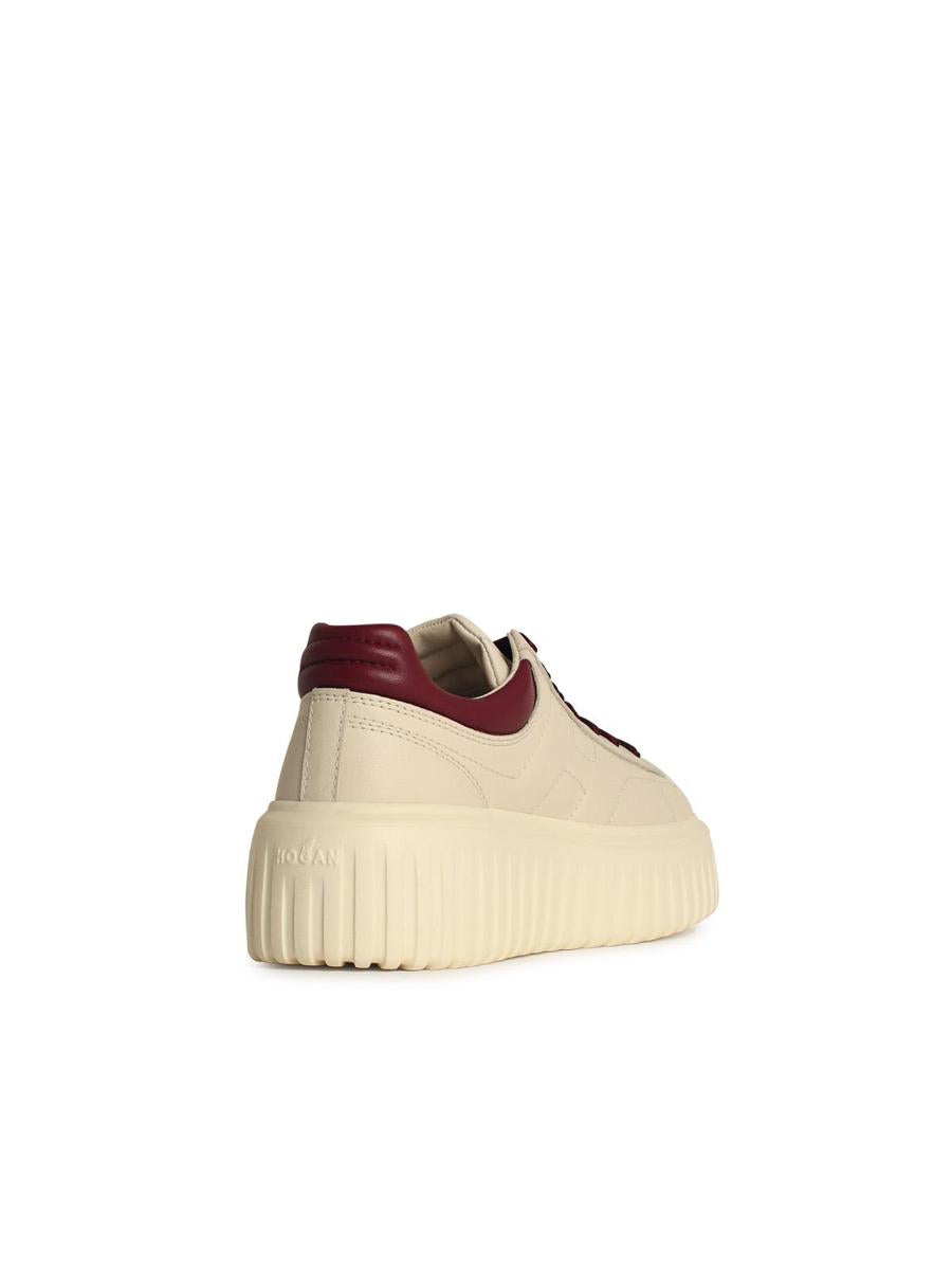 Hogan – Sneakers „H Stripes“ aus elfenbeinfarbenem Leder