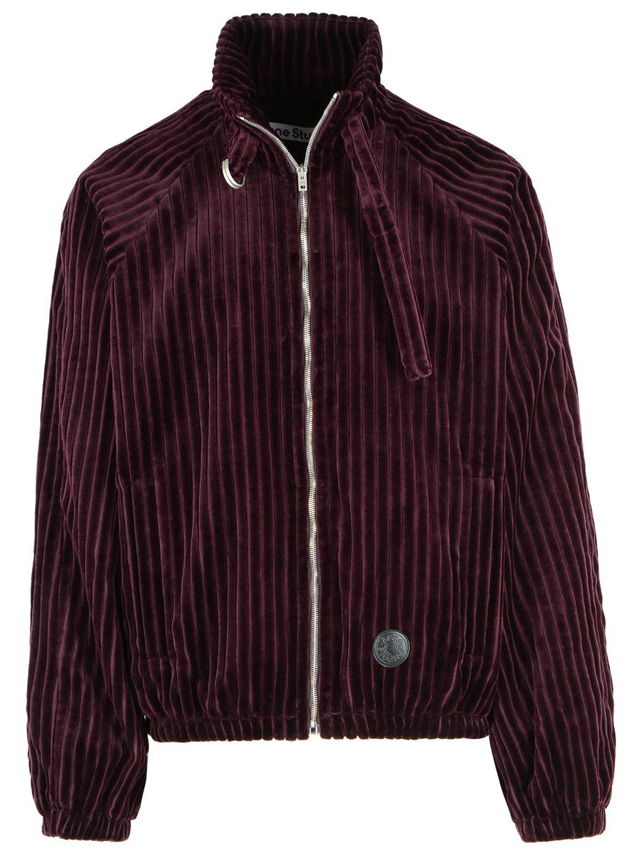 Acne Studios – Burgunderrote Bomberjacke aus Baumwolle