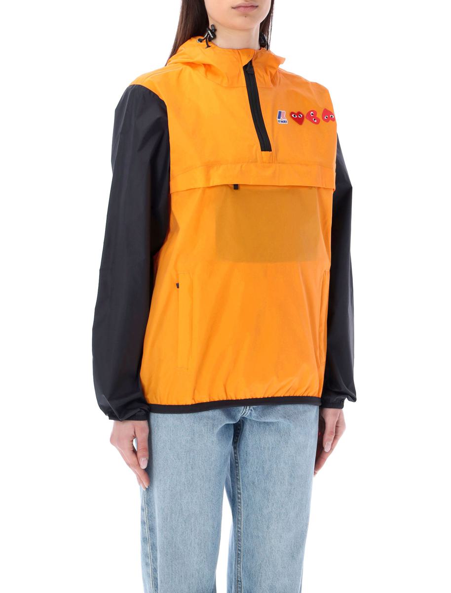 Comme Des Garçons Play – Zweifarbige, wasserdichte Kapuzenjacke