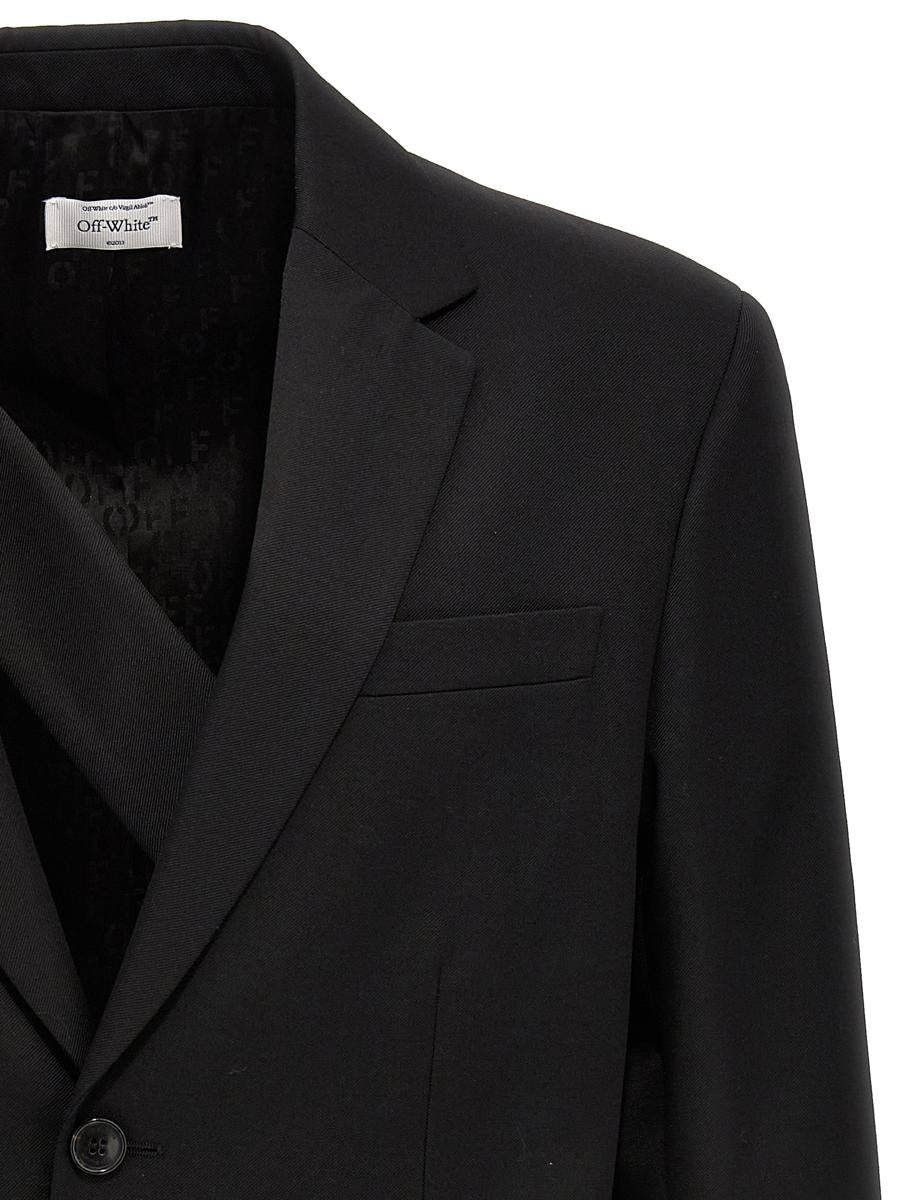 Off-White Blazer mit „Ow-Stickerei“
