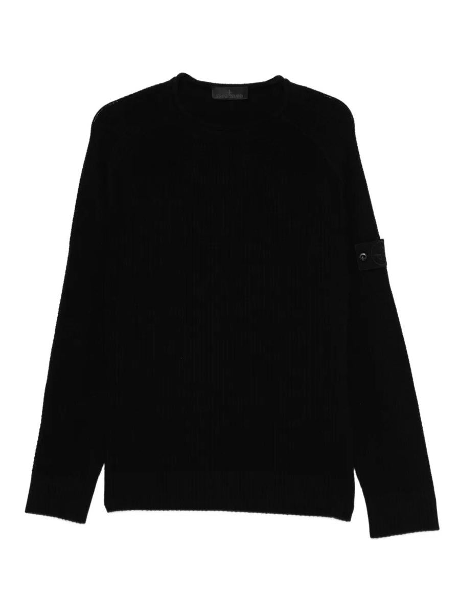 Stone Island Gerippter Wollpullover mit Rundhalsausschnitt Kleidung