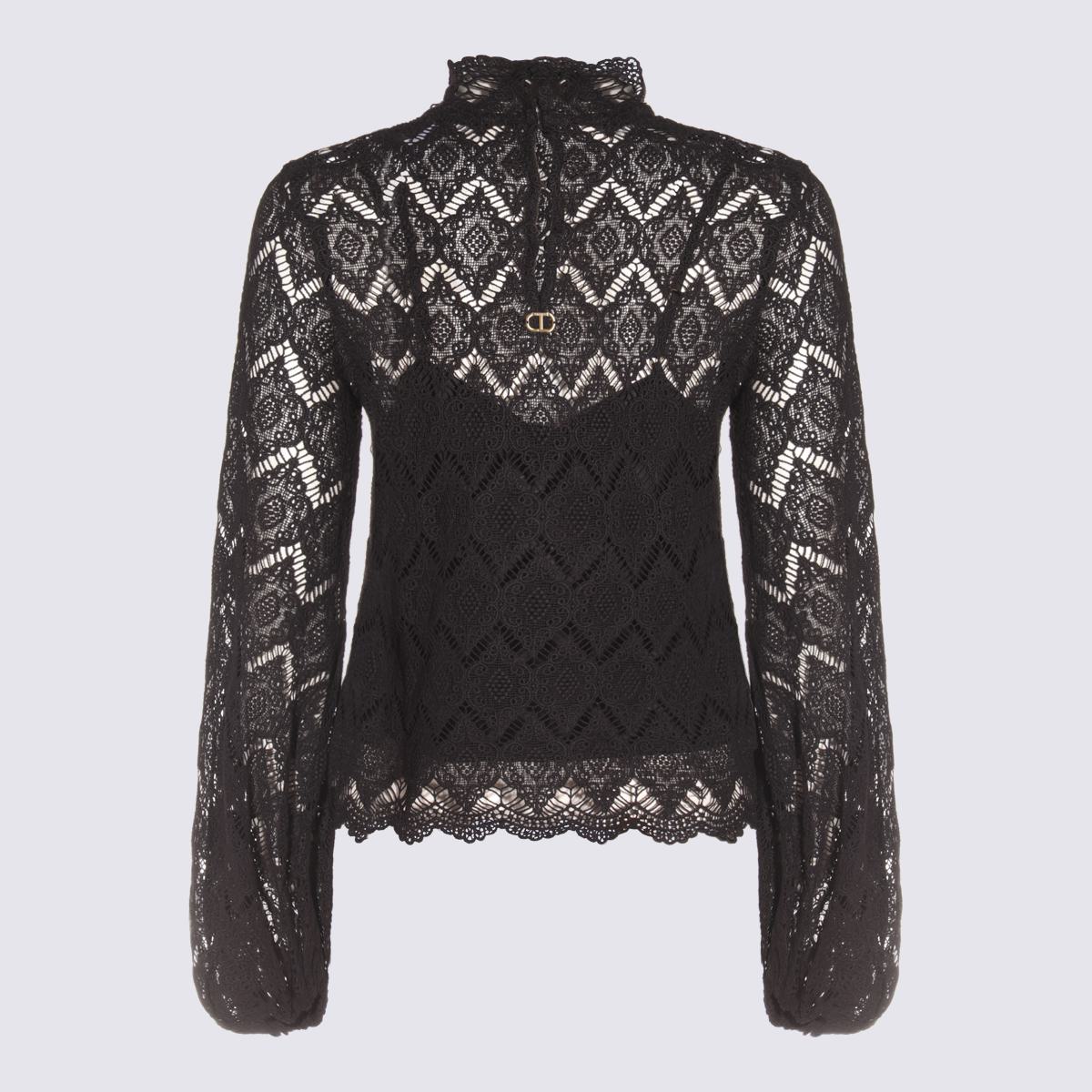 Twinset Schwarzes Baumwolltop