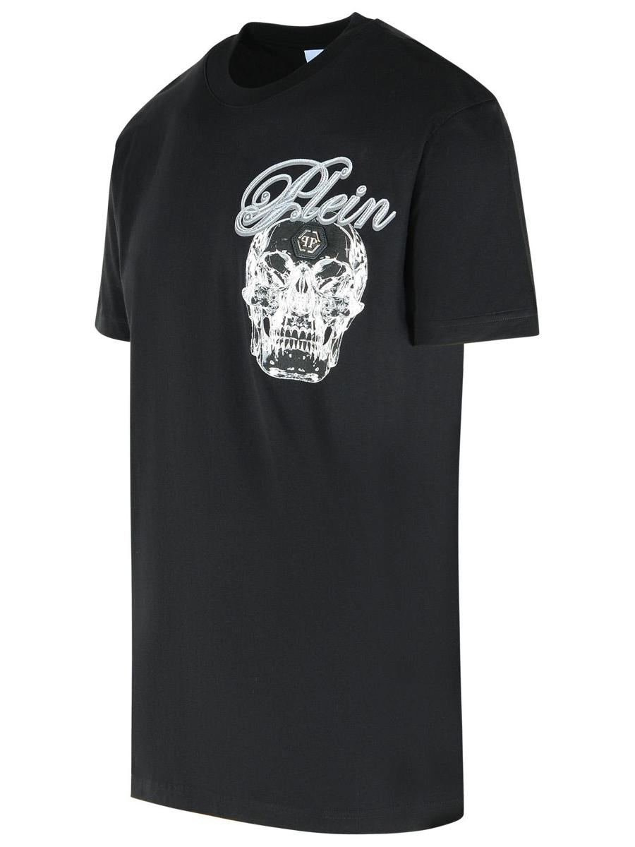 Schwarzes Baumwoll-T-Shirt von Philipp Plein