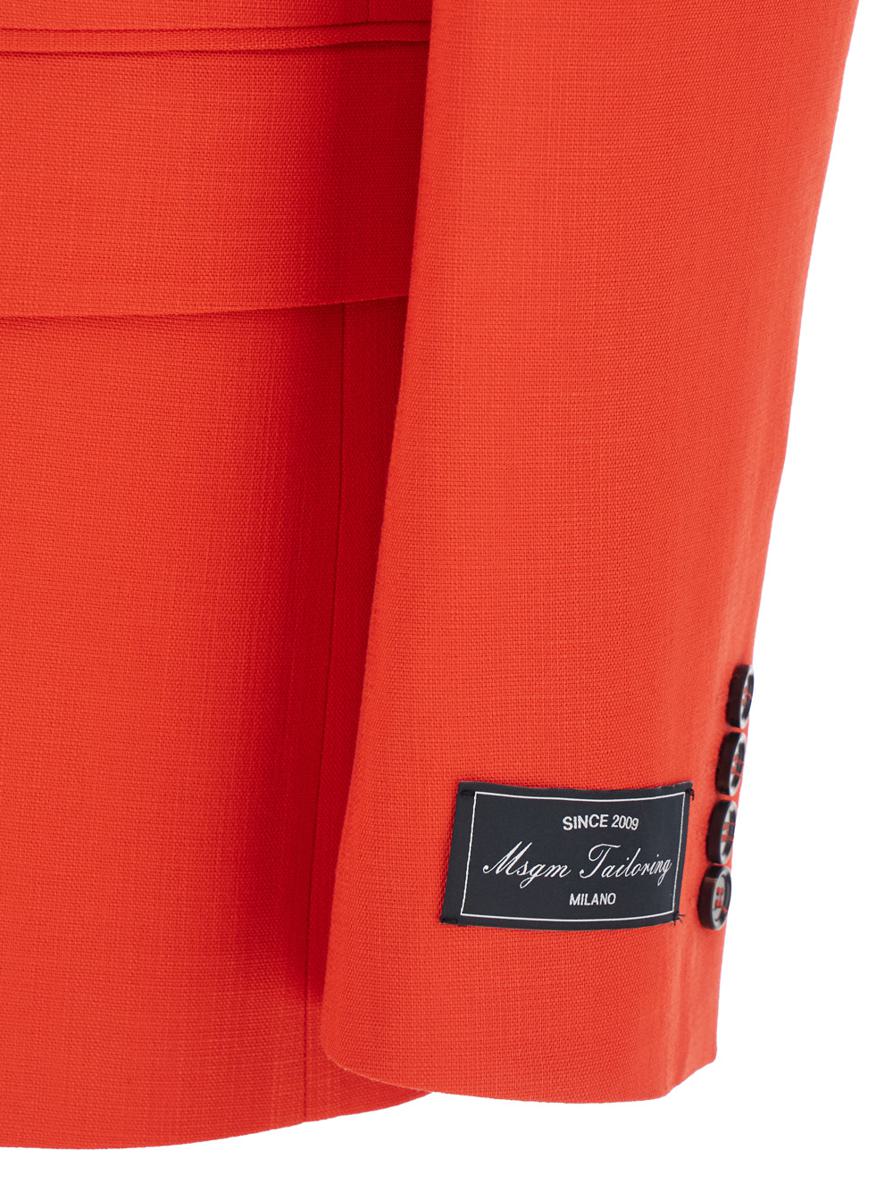 Rote Jacke mit klassischem Revers und Brusttasche aus Viskosemischung für Damen