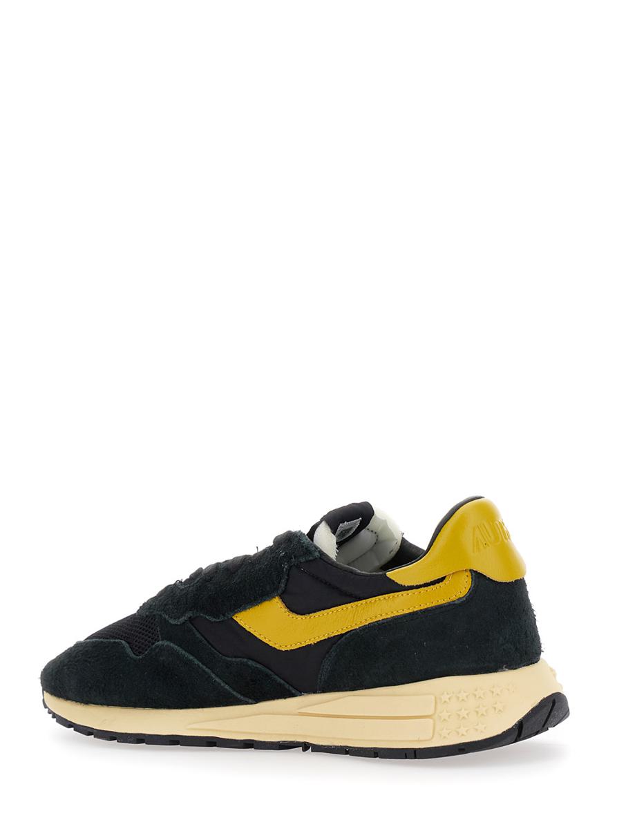„Reel Wind“ Schwarze Low-Top-Sneaker mit Logo-Detail aus Wildleder für Herren