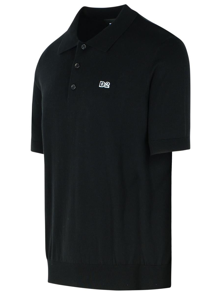 DSQUARED2 Schwarzes Poloshirt aus Baumwolle