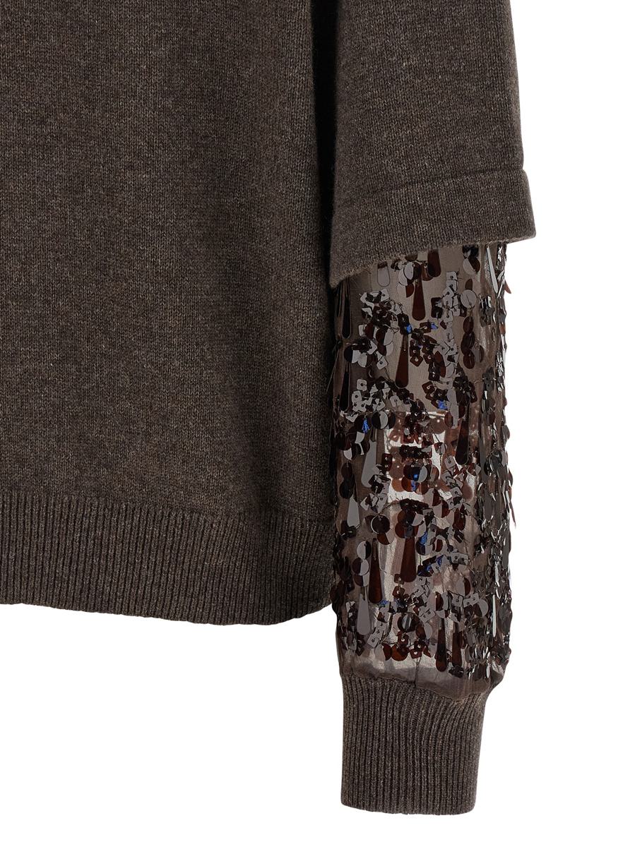 Brunello Cucinelli Pullover mit Paillettenärmeln