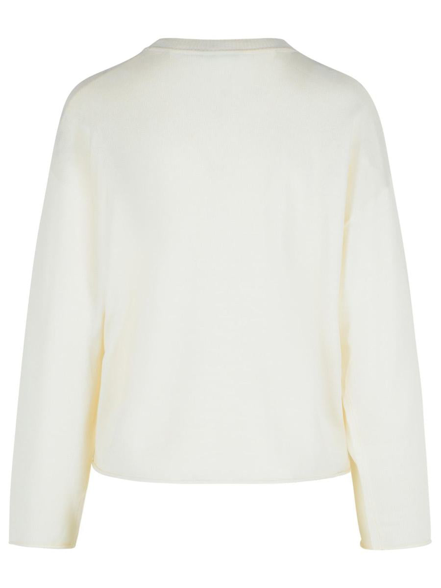 Moschino Jeans – Elfenbeinfarbener Pullover aus Schurwolle