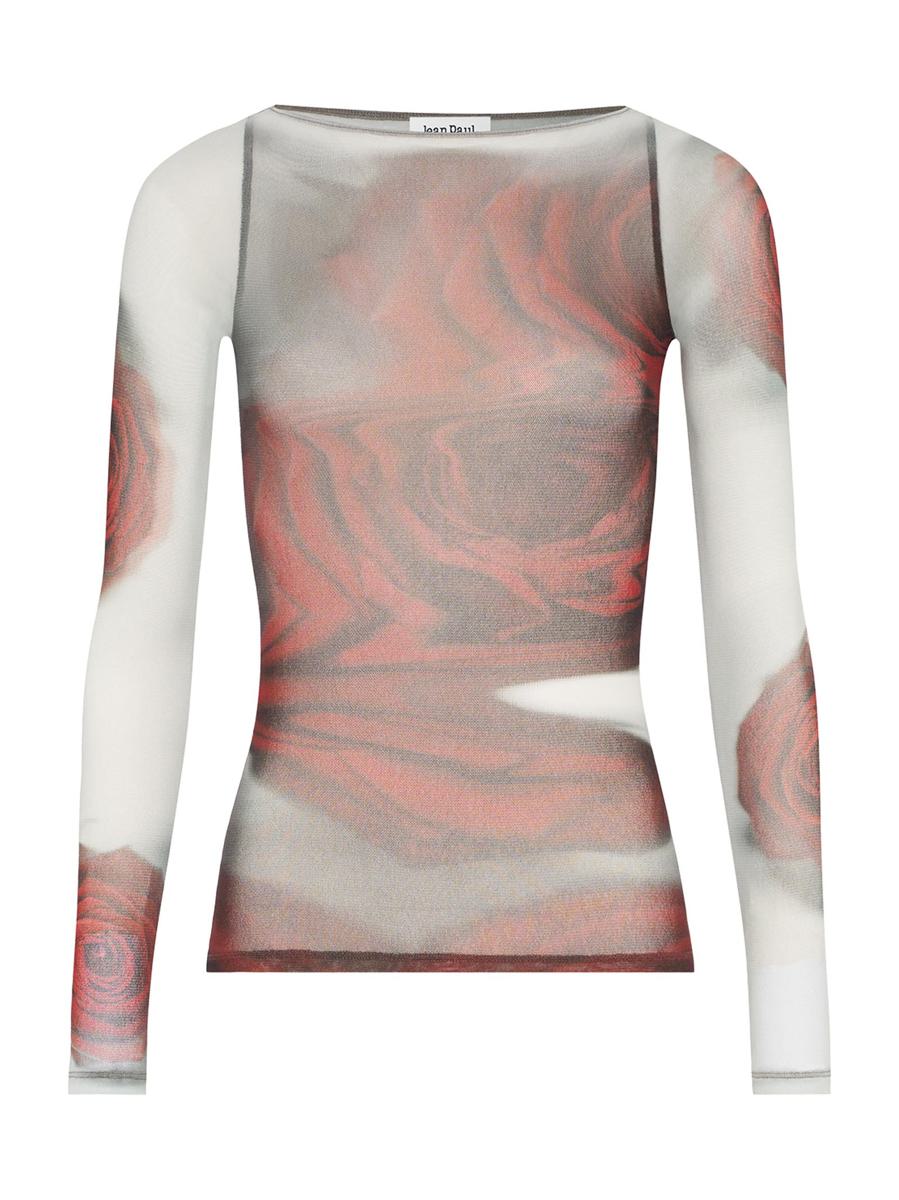 Jean Paul Gaultier – Das rote, verschwommene Rosen-Top