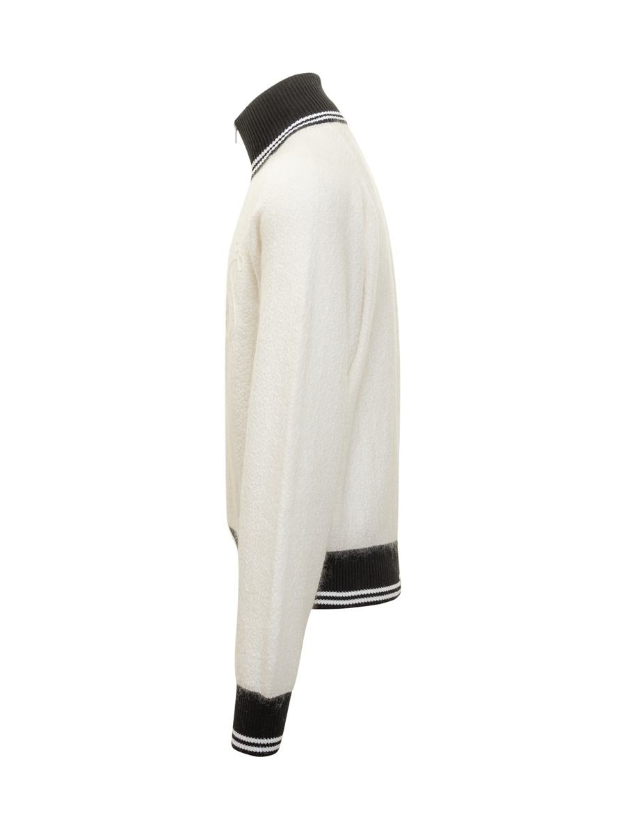 Jil Sander Jil Sander Zweifarbige Strickjacke mit Reißverschluss