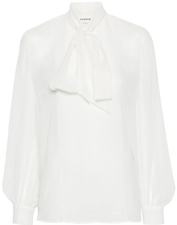 PAROSH Bluse mit gebundenem Hals