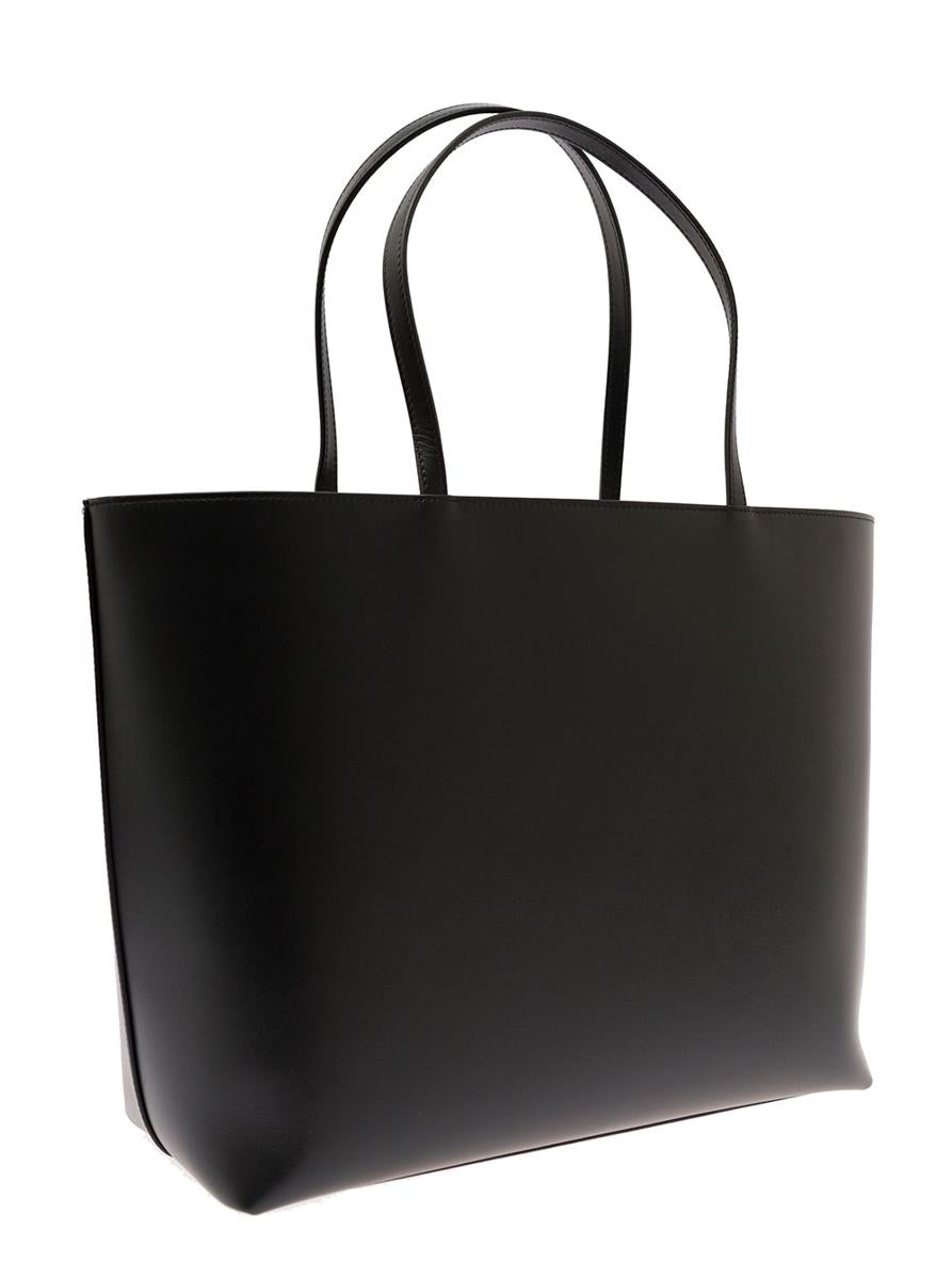 Mittelgroßer Shopper „Dg Logo“ aus schwarzem Leder für Damen