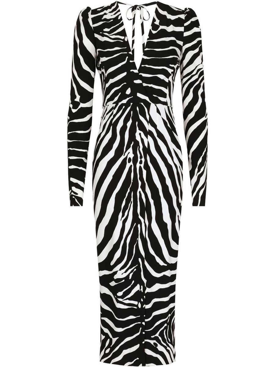 Dolce & Gabbana Kurzes Kleid mit Zebramuster