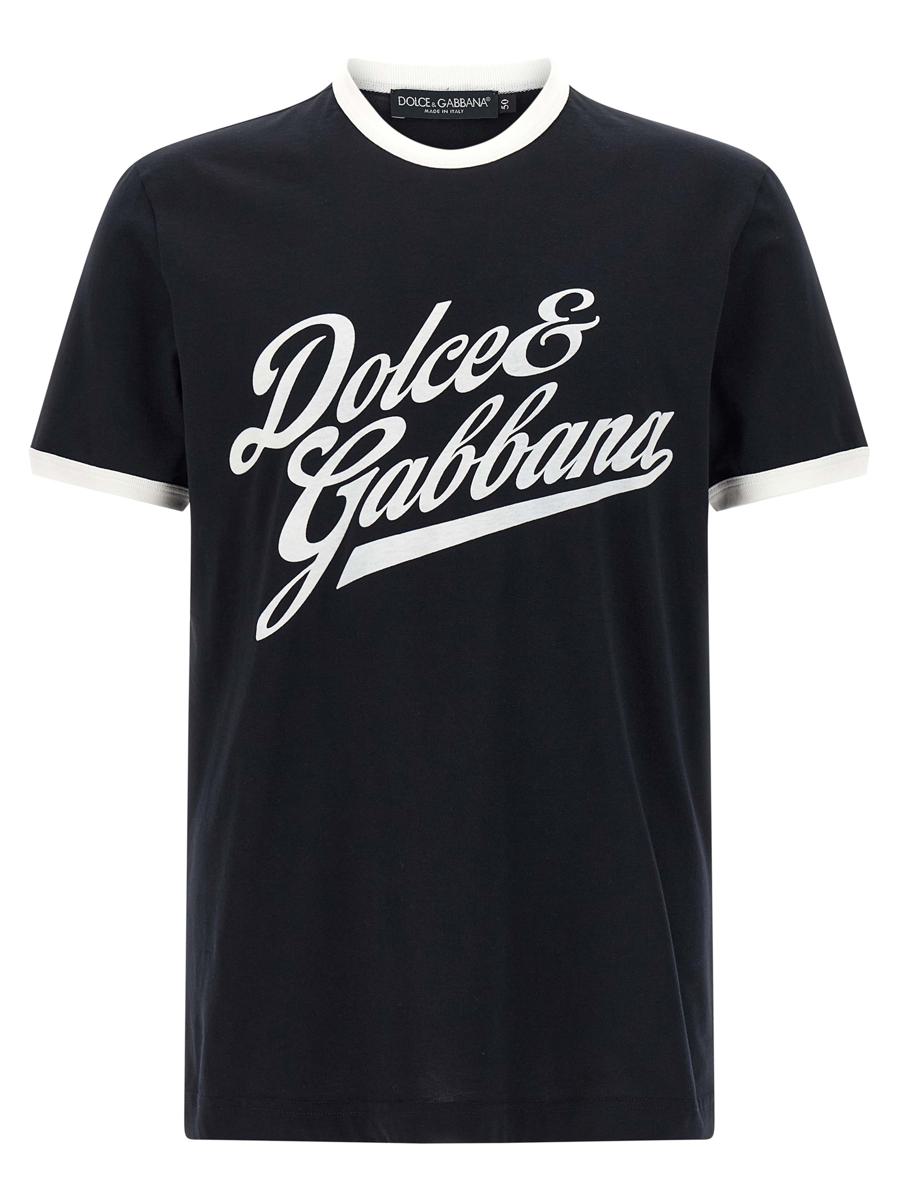 Dolce & Gabbana Samt-Logo-T-Shirt