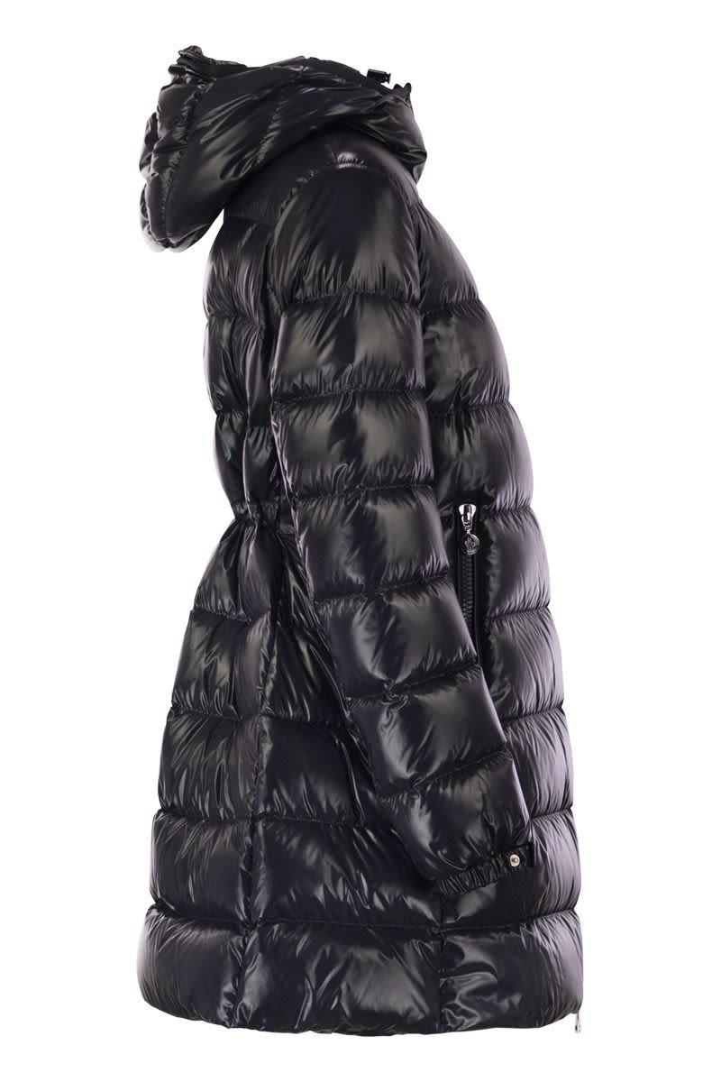 Moncler Courcelles – Midi-Daunenjacke mit Kapuze