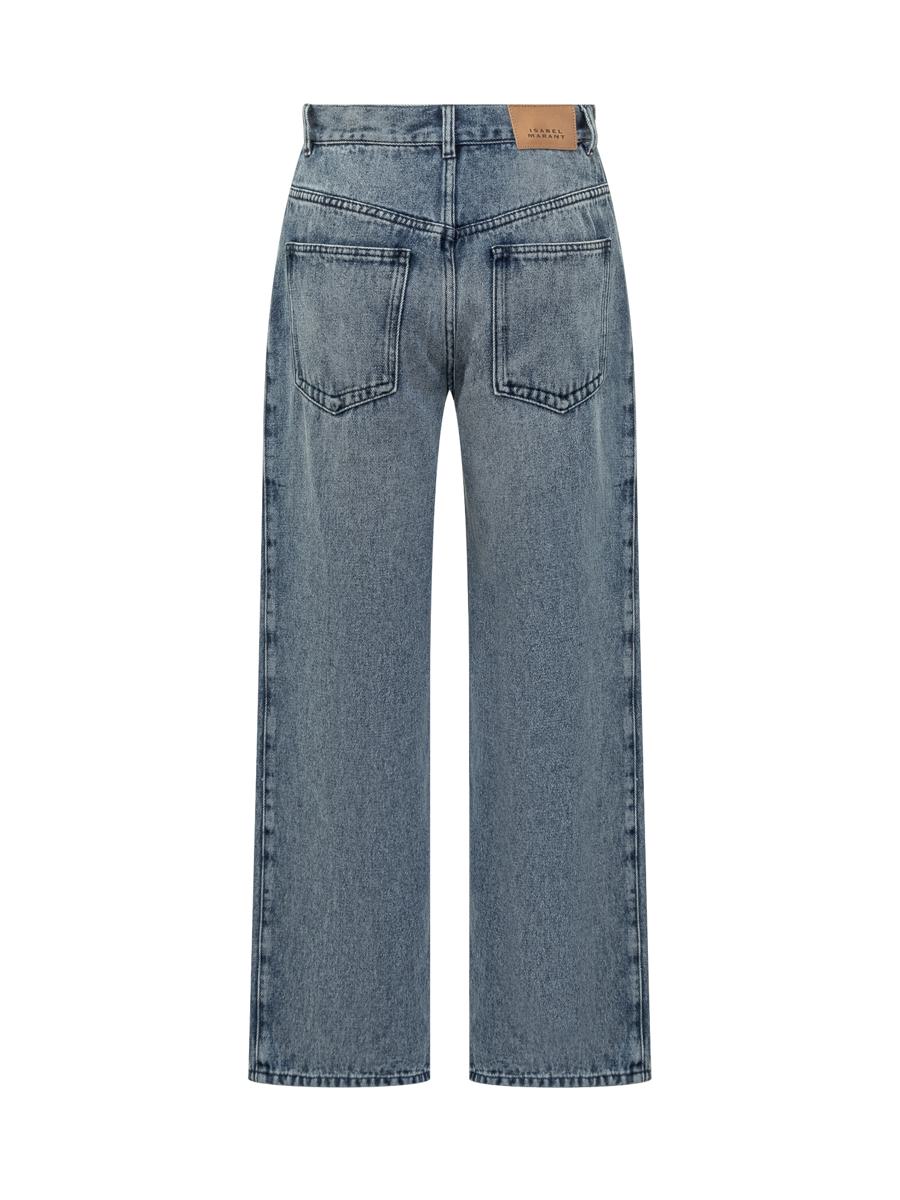 Isabel Marant – Gerade geschnittene Jeans mit hoher Taille in Blau von Isabel Marant