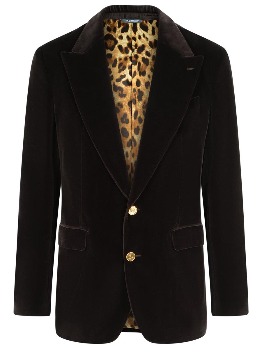 Dolce & Gabbana Brauner Polyesterblazer