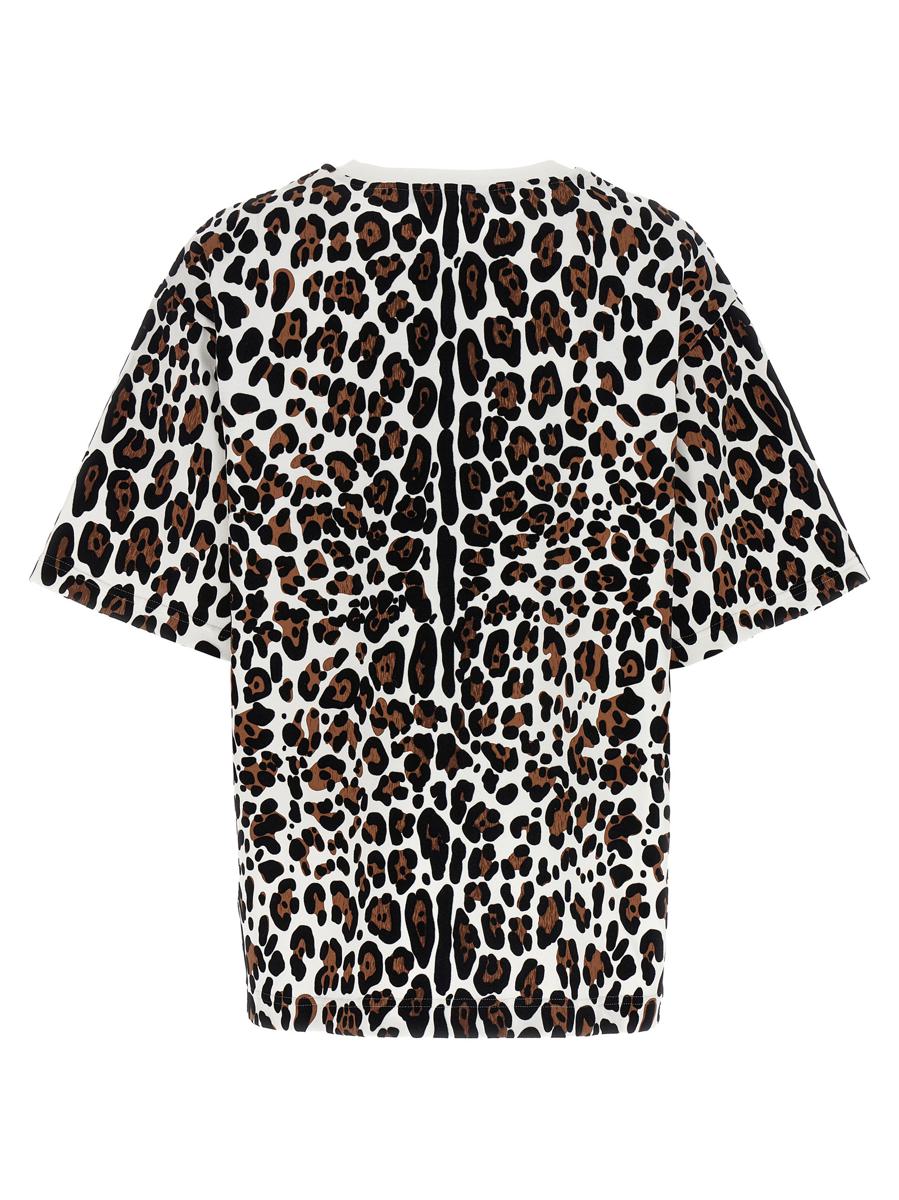 Dolce & Gabbana – T-Shirt mit Animalprint und Logo-Plakette