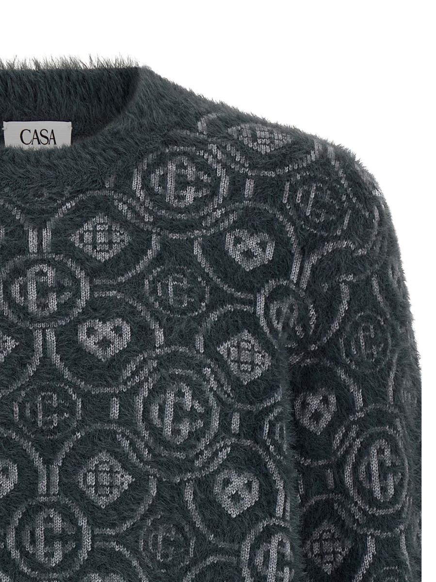 Casablanca Pullover mit „Flauschigem Monogramm“