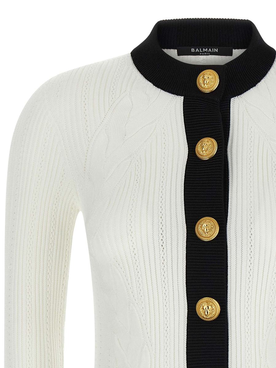 Balmain Zweifarbige Strickjacke