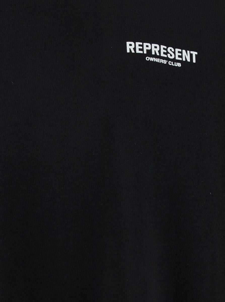 Schwarzes T-Shirt mit Logo auf der Vorderseite und Maxi-Logo auf der Rückseite aus Baumwolle