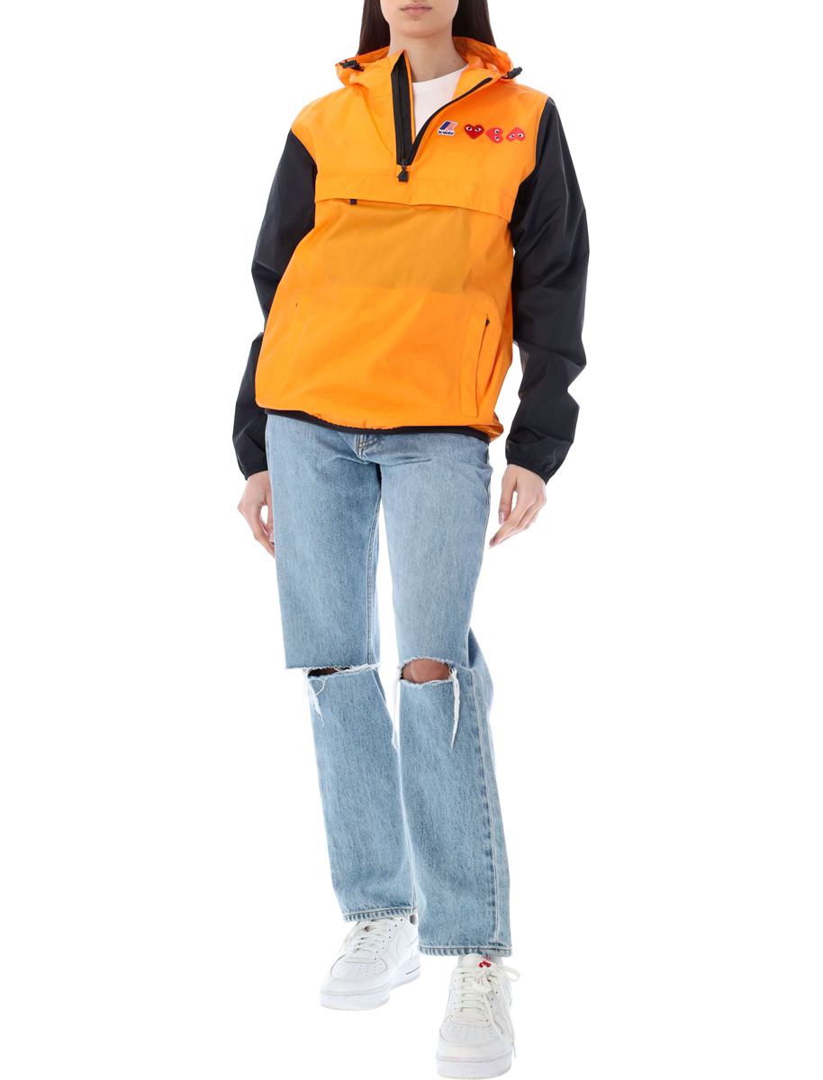 Comme Des Garçons Play – Zweifarbige, wasserdichte Kapuzenjacke