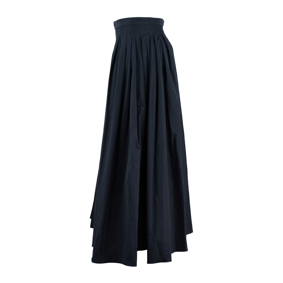 Max Mara Marineblauer Taft-Faltenrock