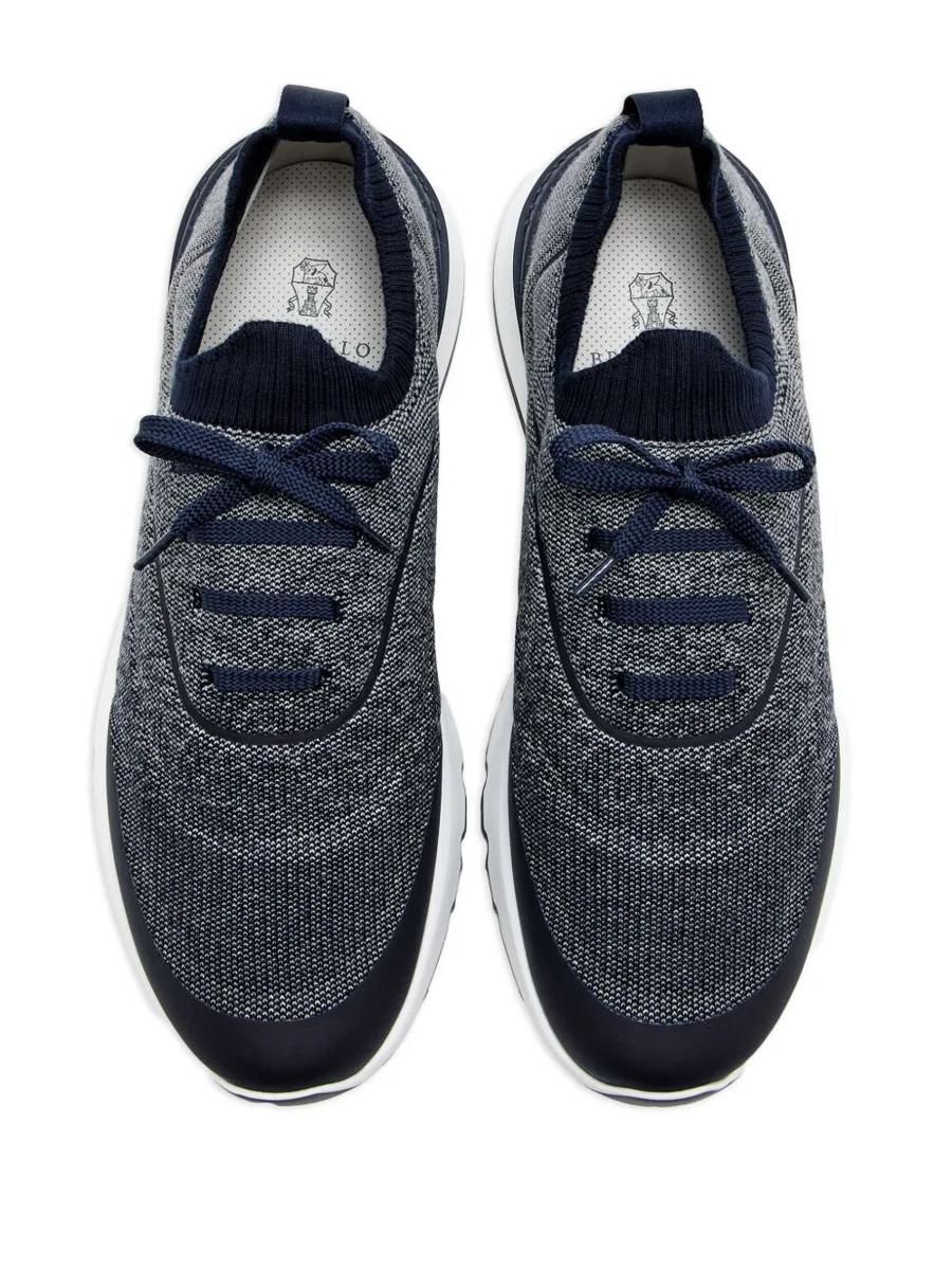 Brunello Cucinelli – Sneaker aus Techno-Baumwollstrick mit Termonastratur-Schuhen