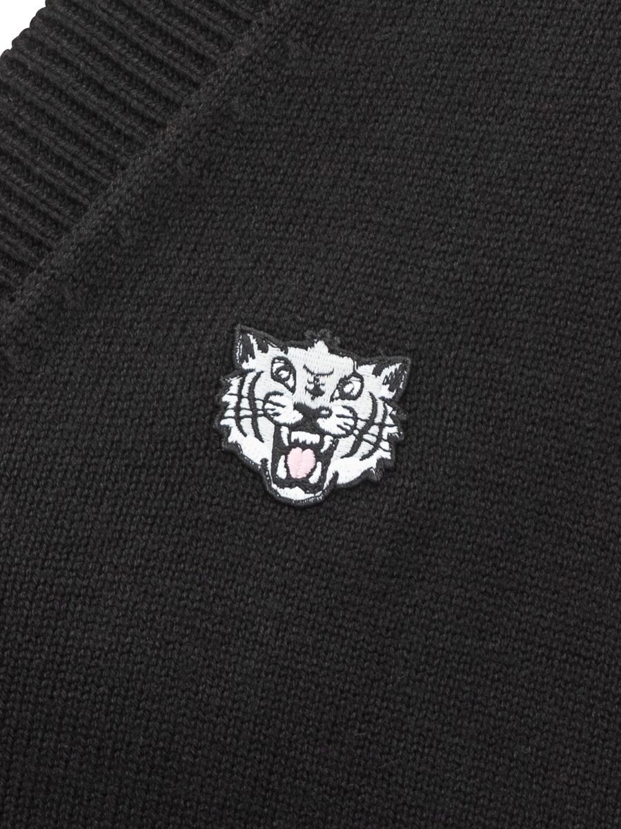 Kenzo Kenzo Herren Schwarze Strickjacke mit Tiger-Logo