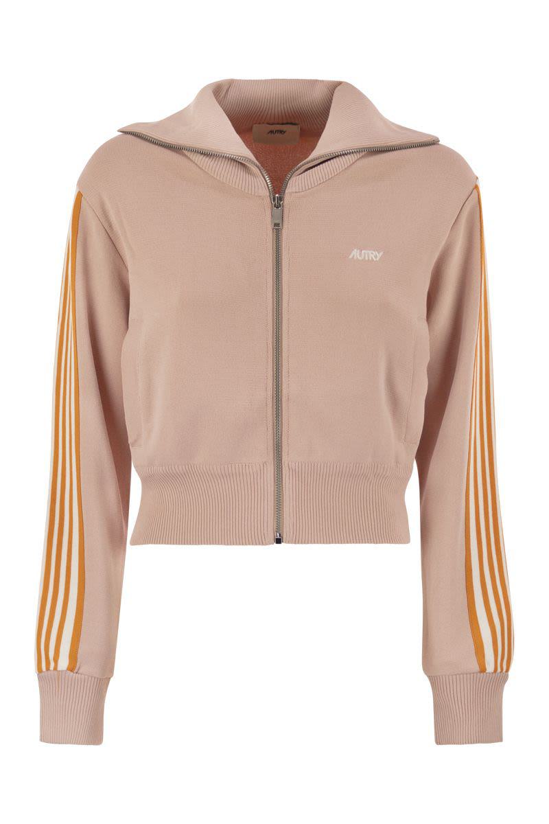 Autry – Gestricktes Sweatshirt im Tennis-Stil mit Reißverschluss