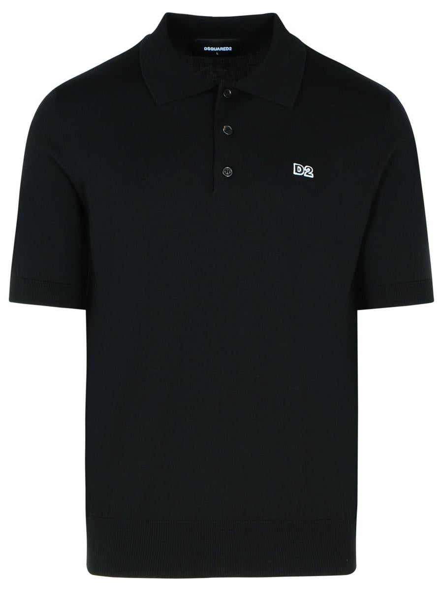 DSQUARED2 Schwarzes Poloshirt aus Baumwolle