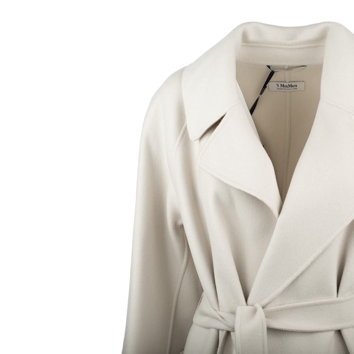 Max Mara – Langer Morgenmantel aus elfenbeinfarbener Wolle