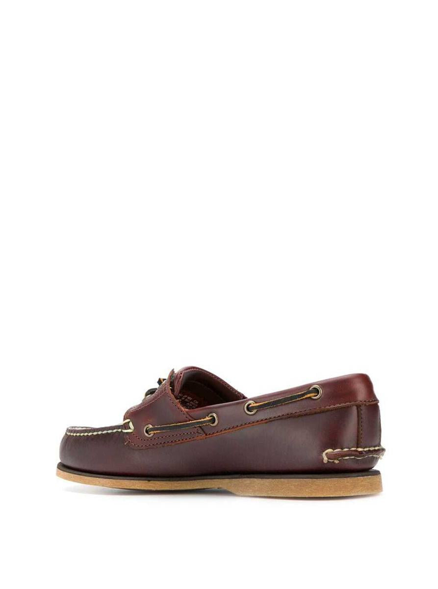 Klassische Boots-Loafer aus braunem Leder für Herren