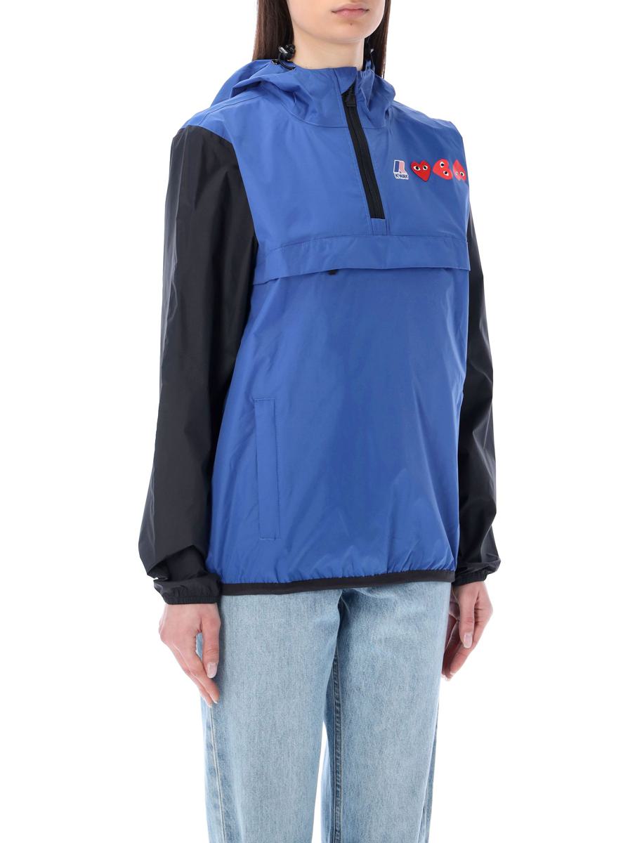 Comme Des Garçons Play – Zweifarbige, wasserdichte Kapuzenjacke