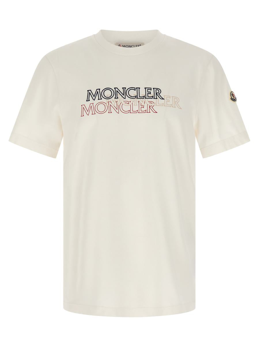 Moncler T-Shirt mit beflocktem Logo