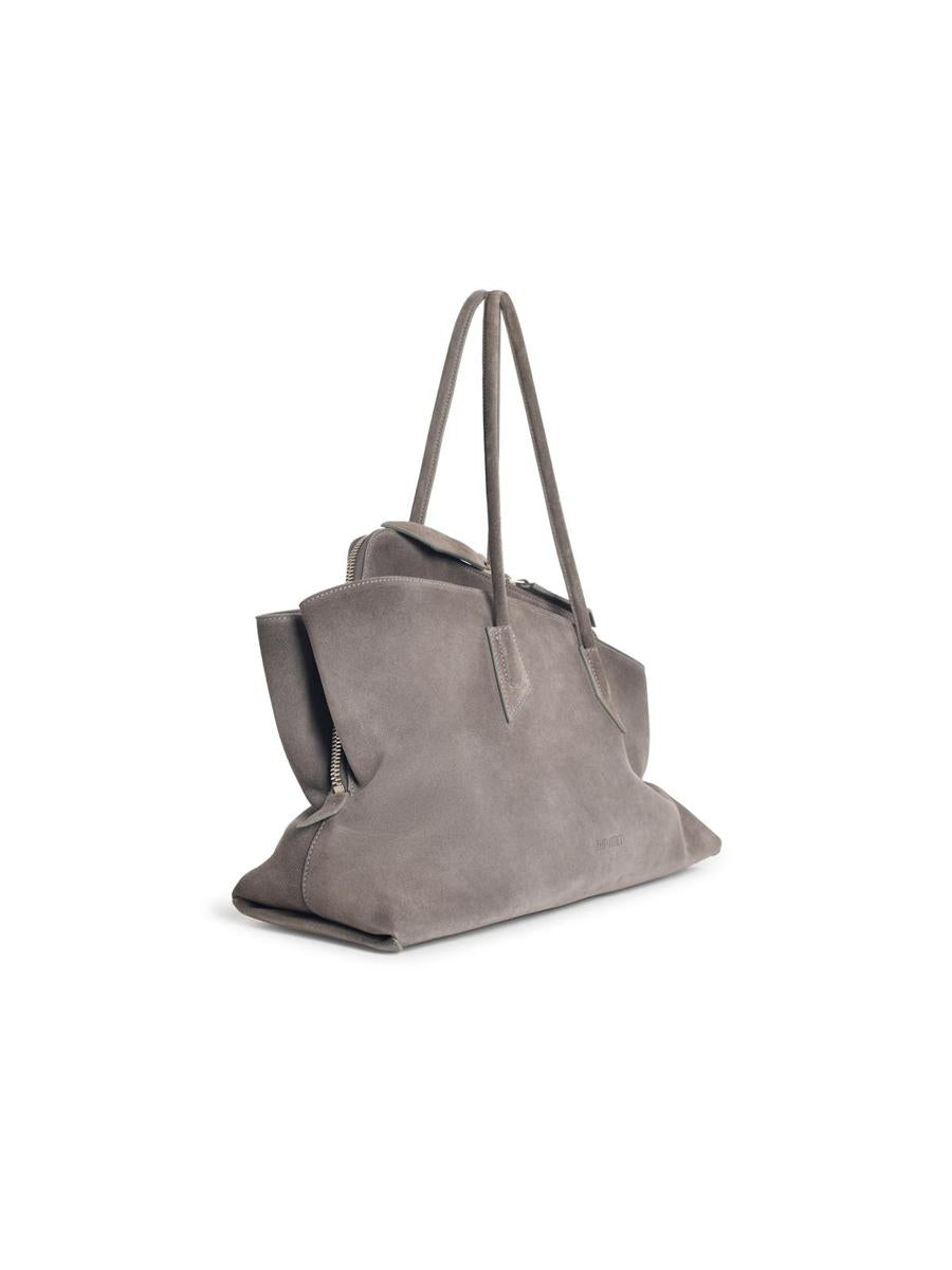 Die mittelgroße Attico-Tasche „La Passeggiata“ aus dunkelgrauem Leder