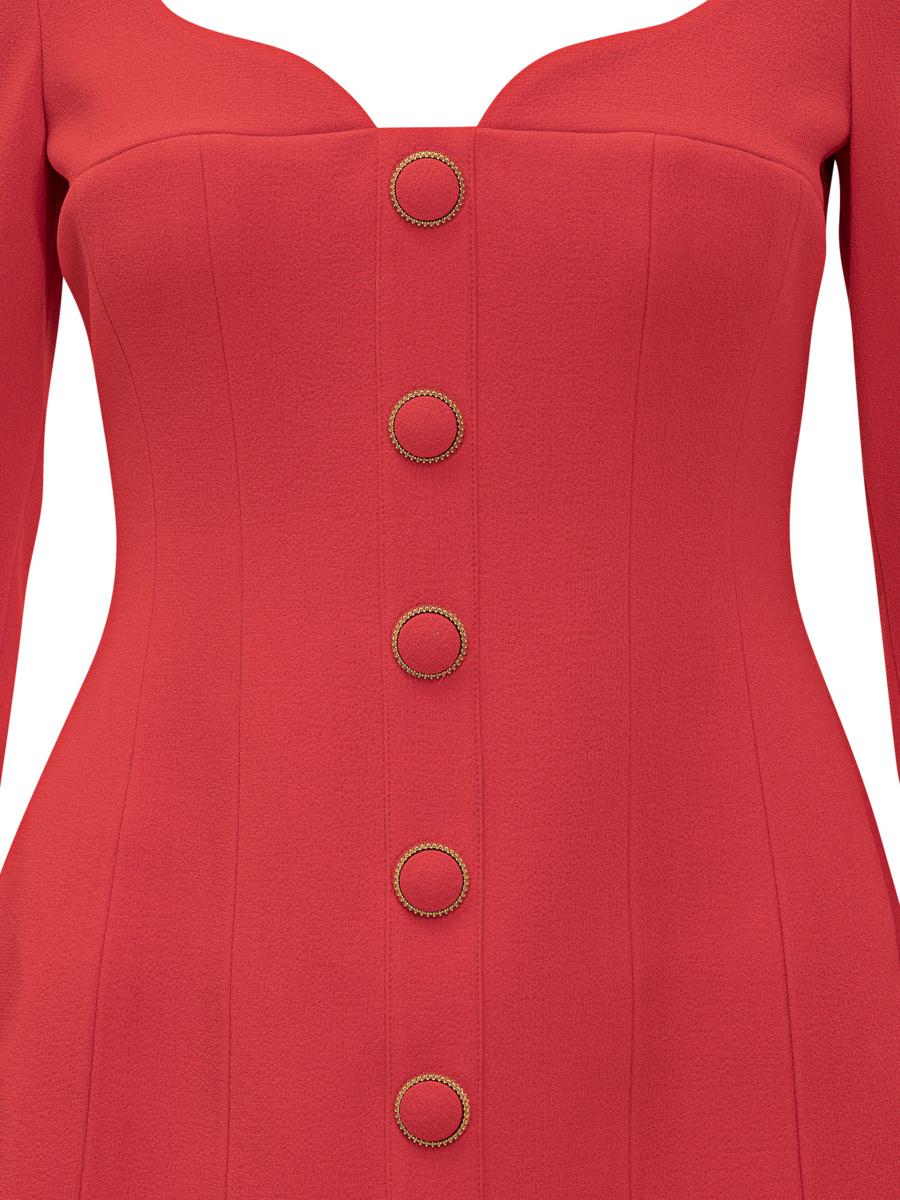 Rebecca Vallance Rotes kurzes Kleid mit Knöpfen Rebecca Vallance
