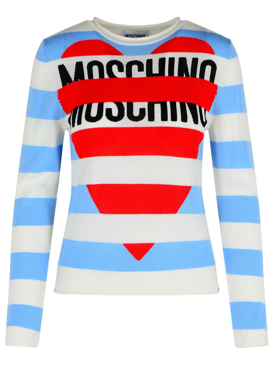 Moschino Jeans Mehrfarbiger Pullover aus Schurwolle