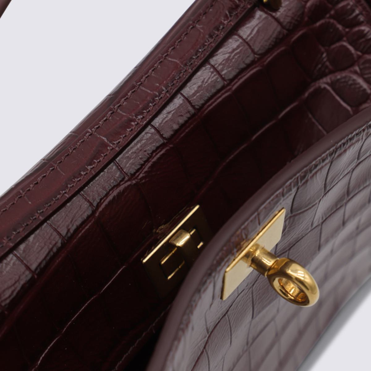 Balenciaga – Rodeo Mini-Tasche mit Henkel aus dunkelrotem Leder