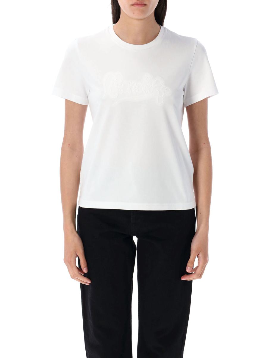 Moncler – T-Shirt mit aufgesticktem Kalligrafie-Logo