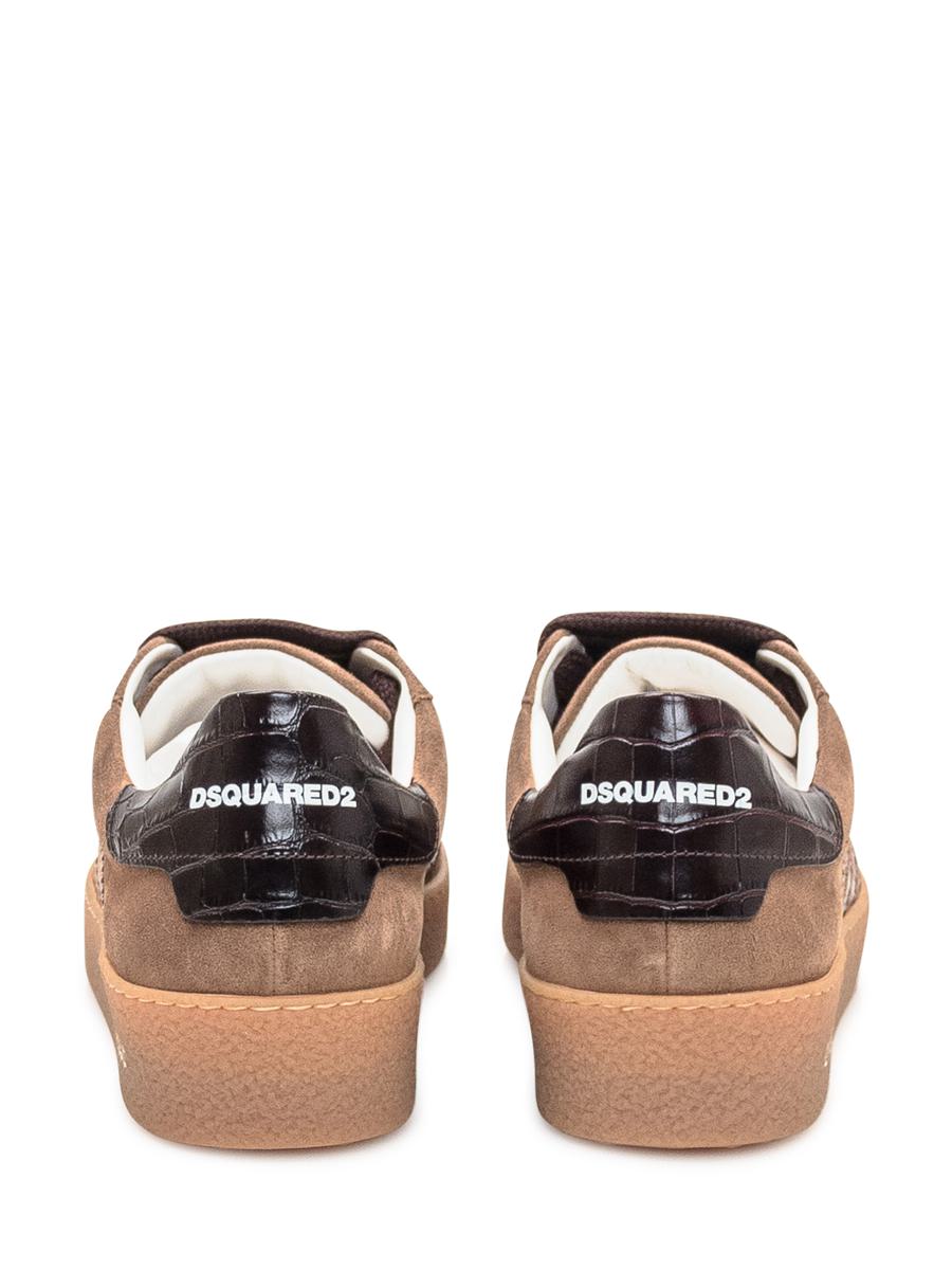 DSQUARED2 Dsquared2 – Braune Wildleder-Sneaker mit Lederdetails