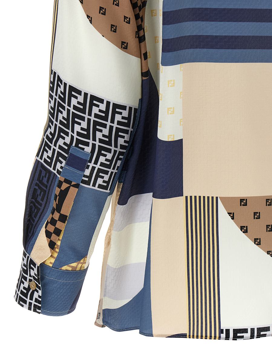 Fendi Patchwork-Seidenhemd