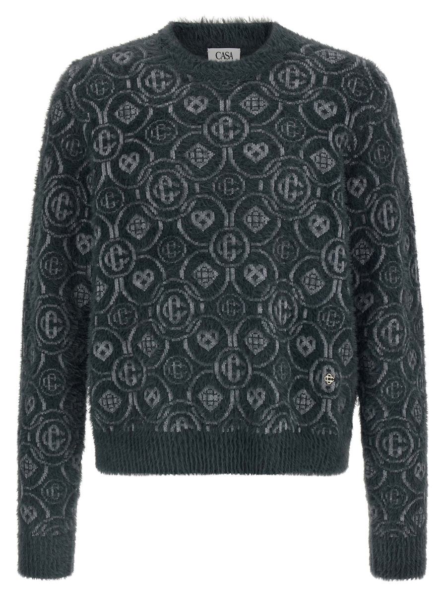 Casablanca Pullover mit „Flauschigem Monogramm“