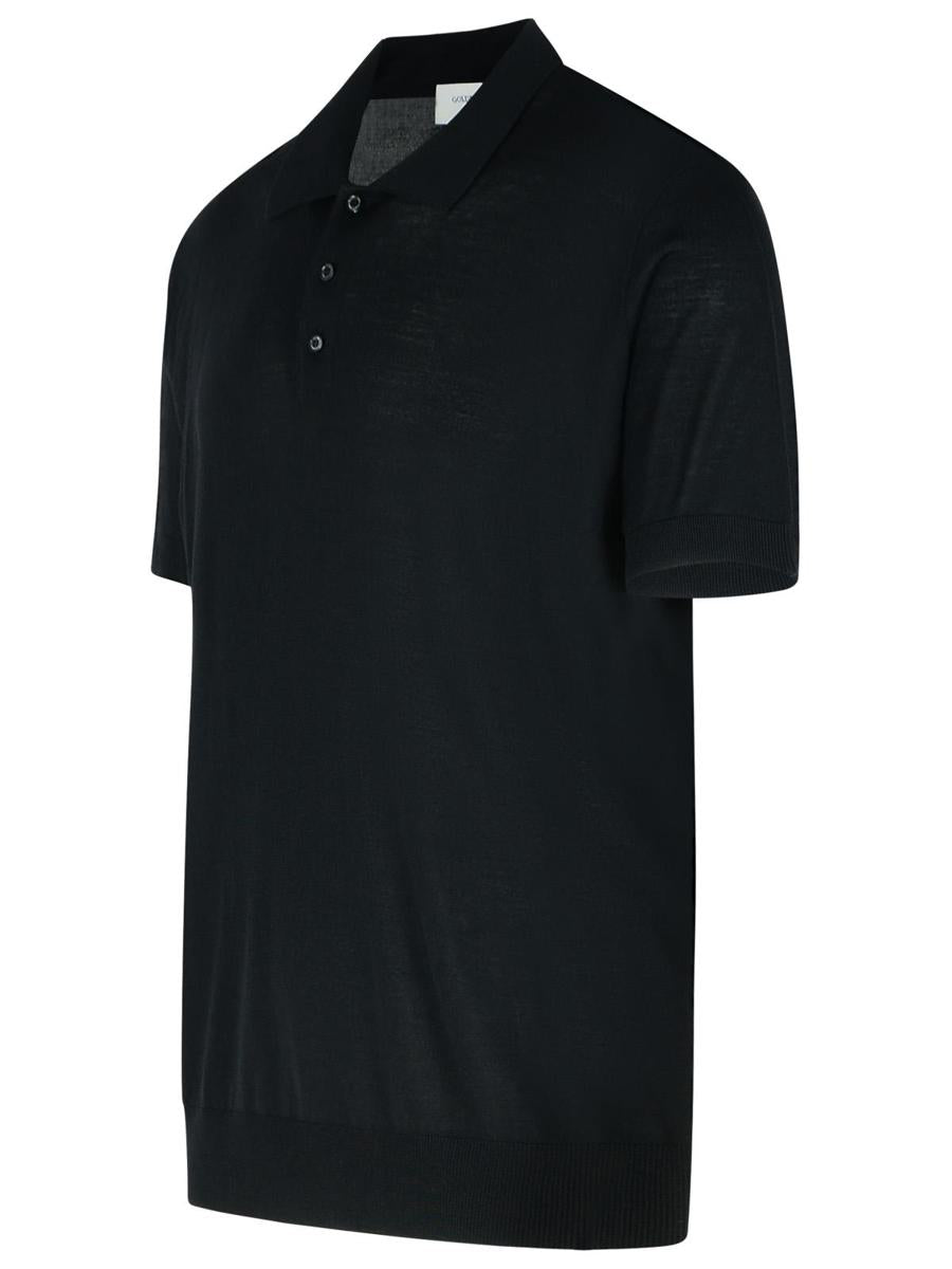 Golden Goose Poloshirt aus schwarzer Schurwolle