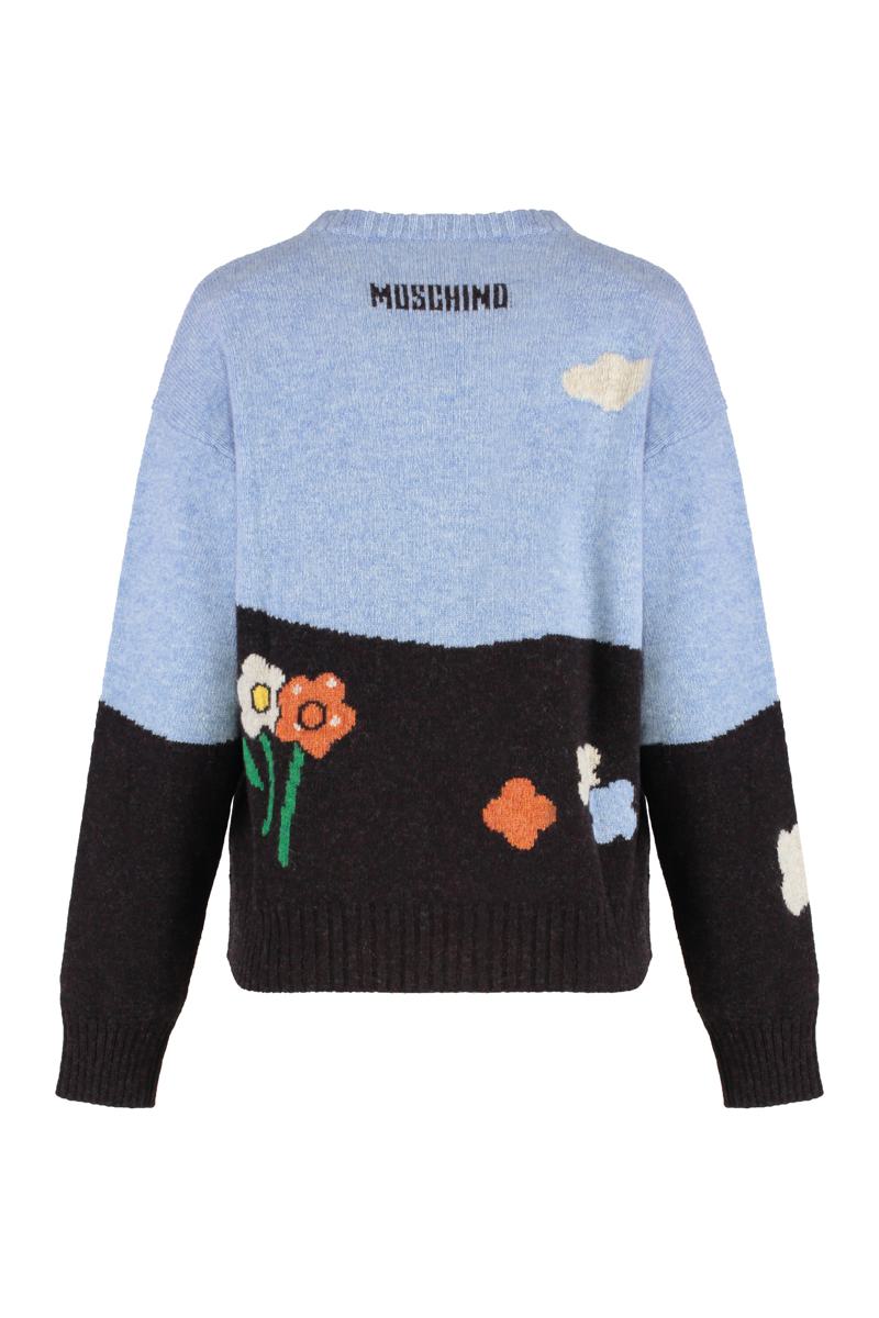 Moschino Pullover aus Schurwolle mit Rundhalsausschnitt