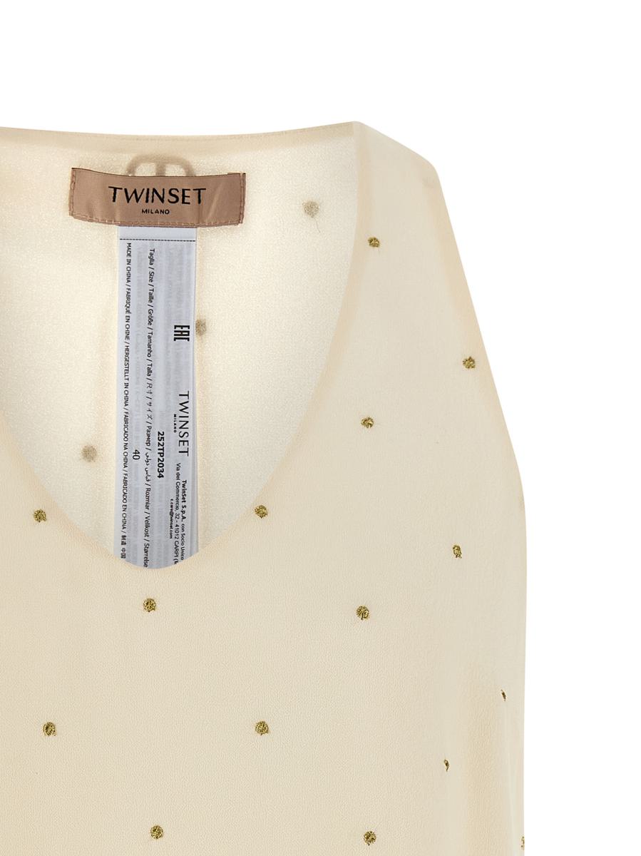 Twinset Tanktop mit Lurex-Stickerei